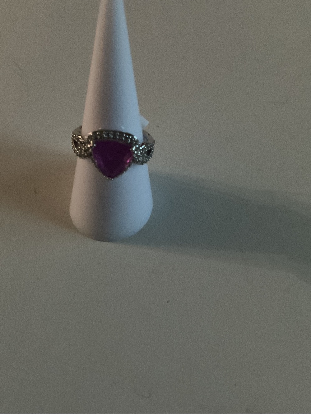 bp Silver-Tone Ring with Purple Heart Stone